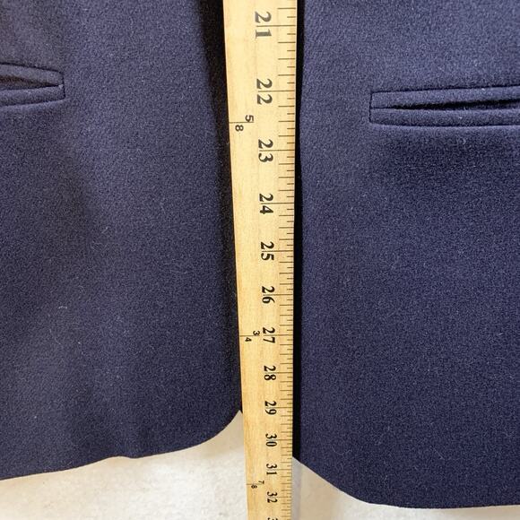 VTG Womens 100% Wool Blazer Sz 14 Navy Old Money Academia Preppy Professional - Picture 7 of 12